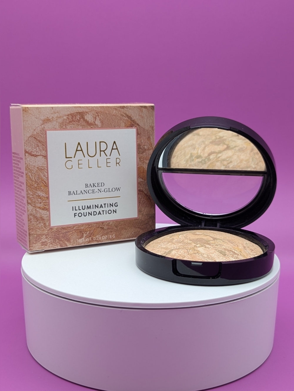 Laura Geller Porcelain Baked Balance n Glow Powder Foundation Shade Fair VGC